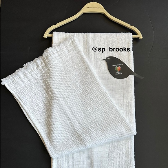 🎁Piscatextil Throw Blanket - White Multi Textured Squares - 100% Cotton - Picture 8 of 10